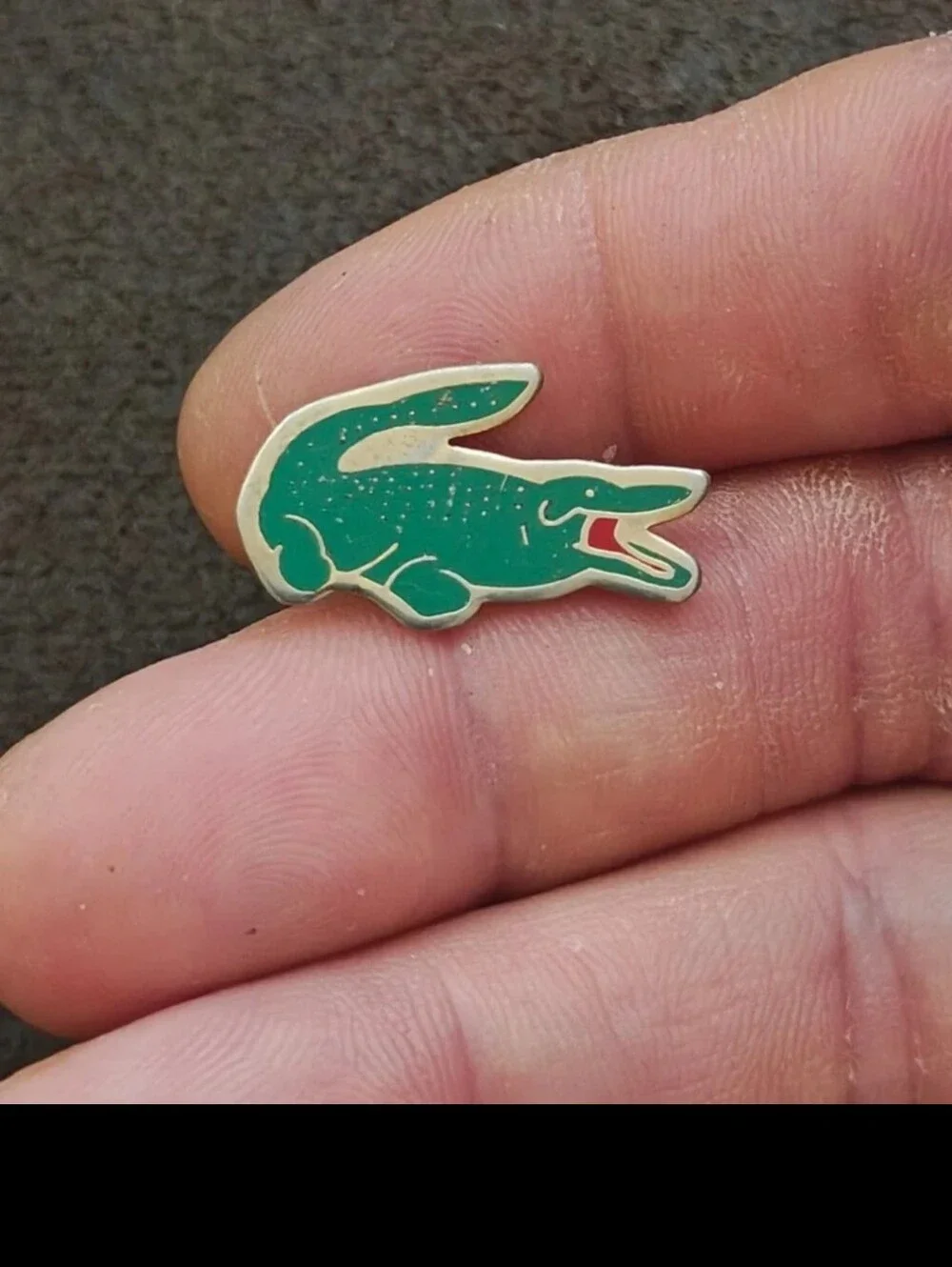 1980s Rare & Hard To Find Lacoste Gold Tone Enamel Crocodile Cloisonné Pin